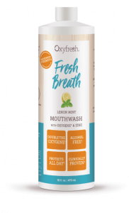 Oxyfresh mondwater tegen amandelstenen